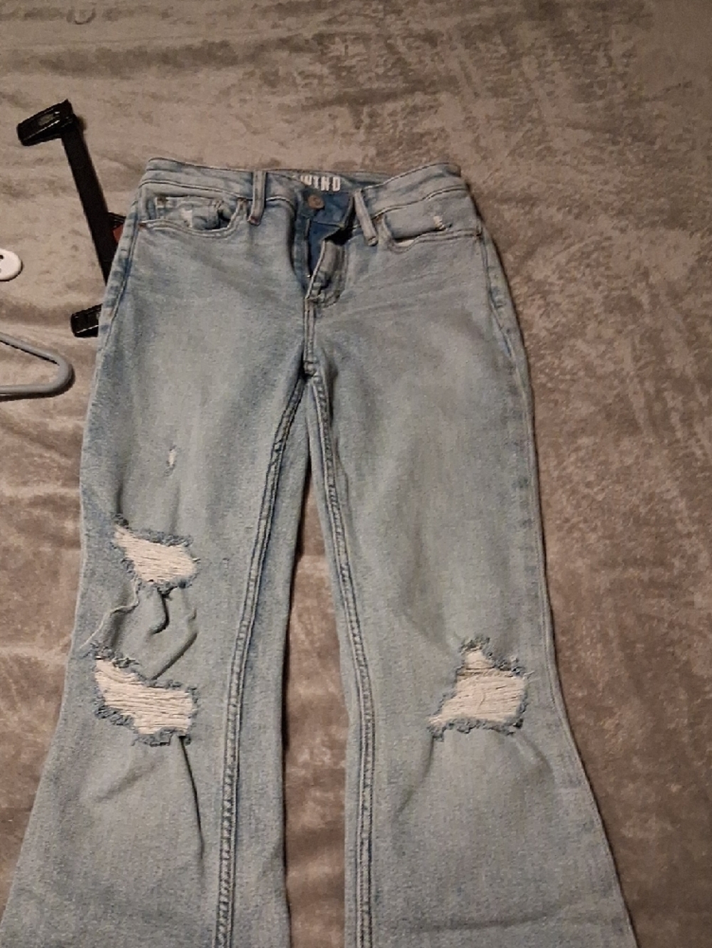 Idyllwind Light Blue Distressed Flare Jeans - Picture 5 of 5